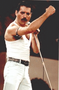 Freddie Mercury at Live Aid, 1985