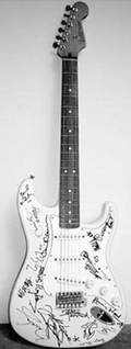 Fender Stratocaster sgned by legends of rock