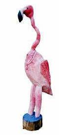 Chain saw carved flamingo named 'Pink Floyd'. 
 News & Observer