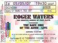 Ticket to Roger Waters' show.
05.05.2007. Arnhem, The Netherlands.